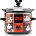 Disney Mickey Mouse 2-Quart Slow Cooker by Select Brands – Food Warmer for Dips, Soups & Other Dishes – Slow Cookers for Parties – Electric Kitchen Appliance for Entertaining and Serving