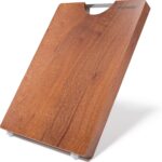 Real Solid Sapele Cutting Board One Piece No Glue Non Toxic All Whole Single Wood Butcher Block Thick Hard Wood Heavy Duty Edge Grain (Large, 15.74″L*11.14″W*1.18″Th)