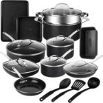 Granitestone 20 Pc Ceramic Cookware Set Nonstick, Complete Pots and Pans Set Non Stick for Kitchen with Bakeware, Cooking Utensils & Steamer, Non Toxic Made Without PFOA PFOS, Oven & Dishwasher Safe