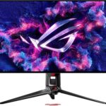 ASUS ROG Swift 32” 4K OLED Gaming Monitor (PG32UCDP) – WOLED, Dual Mode (4K 240Hz, FHD 480Hz), 0.03ms, G-SYNC Compatible, Custom Heatsink, AI Gaming, 99% DCI-P3,True 10-bit, USB-C 90W, 3yr Warranty