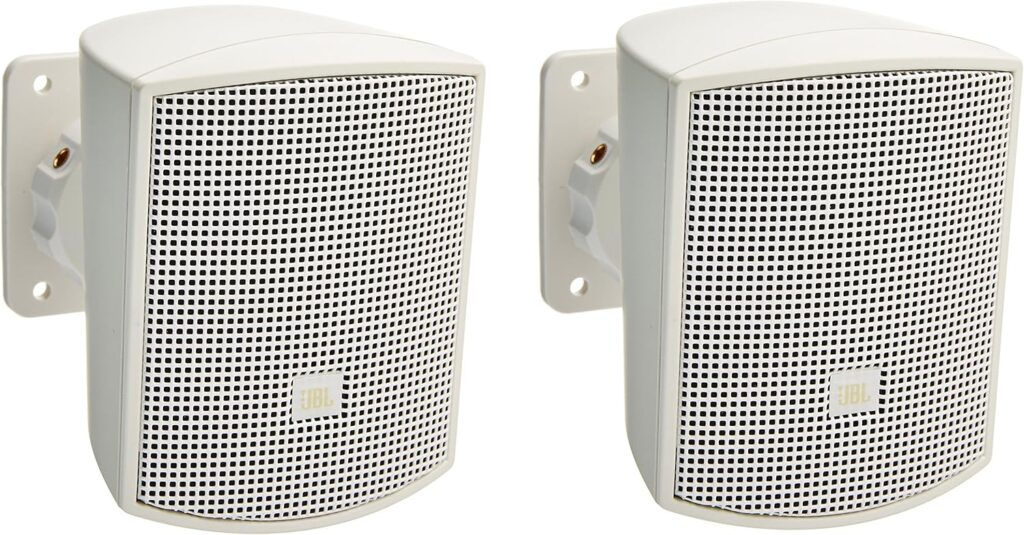 JBL Professional Control 52-WH Surface-Mount Satellite Speaker for Subwoofer-Satellite Loudspeaker System, White, Sold as Pair