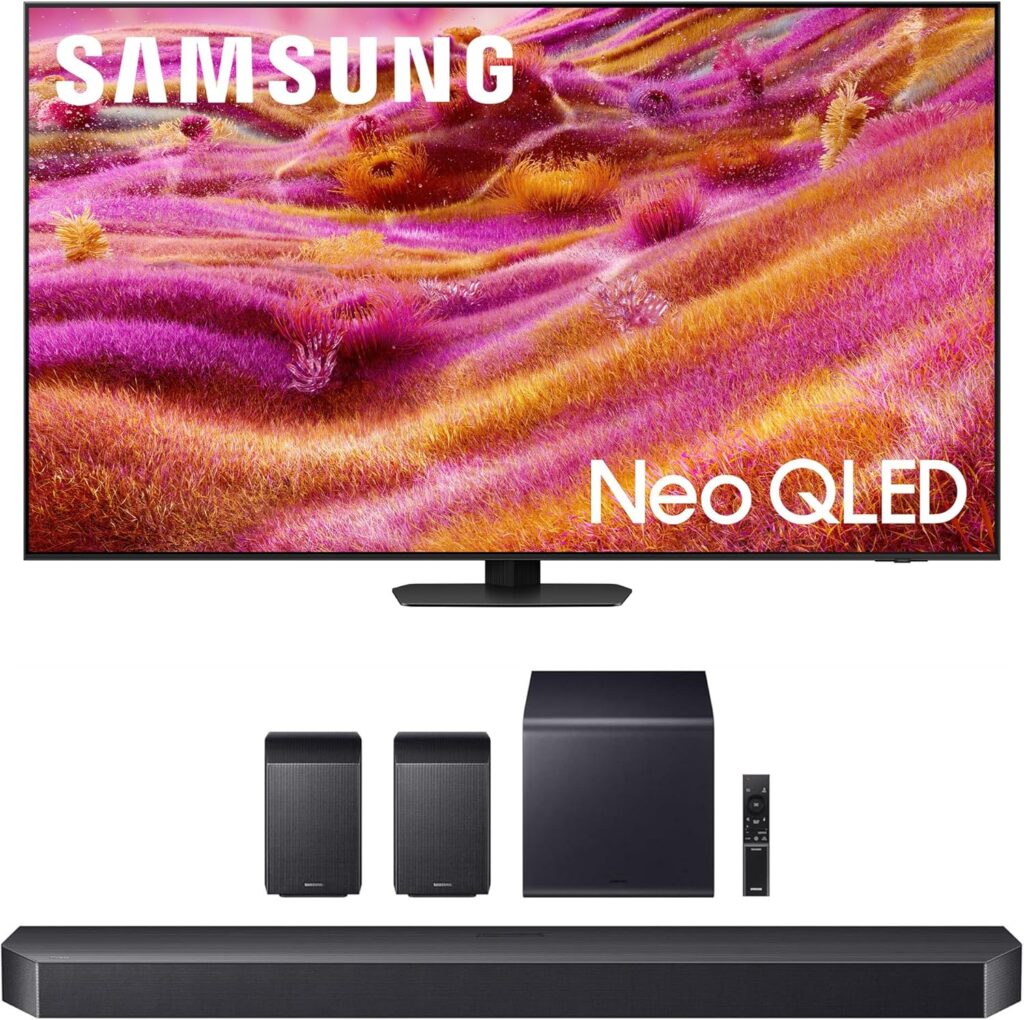 SAMSUNG QN65QN90FAFXZA 65 Inch Neo QLED 4K QN90F Vision AI Smart TV with a HW-Q990F Q Series Soundbar 11.1.4 Ch Subwoofer with Rear Speakers (2025)