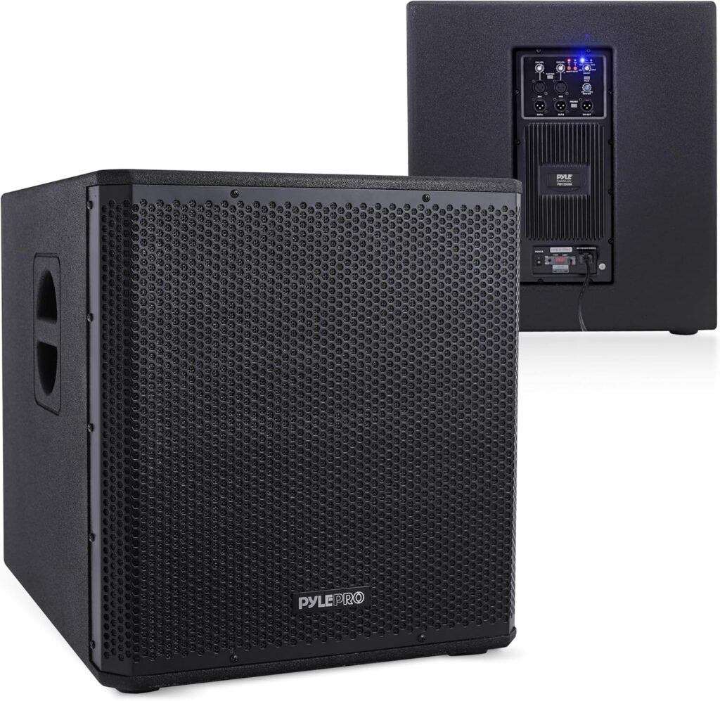 Pyle 3000 Watts Box Subwoofer Speaker – Active Powered 18” inch Woofer, Loud Bass, with DSP Digital Signal Processor for Home Theater System, Pro DJ Sound, Pole Mount Socket and Carrying Handles