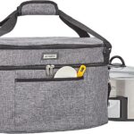 HOMEST Slow Cooker Bag for Crock-Pot 6-8 Quart, Insulated Travel Carrier with Easy to Clean Lining, Carry Case with Top Zip Compartment and Accessory Pocket