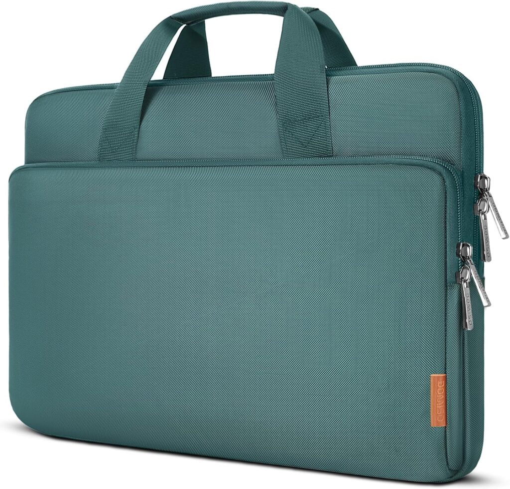 DOMISO Laptop Case Laptop Sleeve Cover for 16 inch MacBook Pro M4/M3/M2/M1 Pro/Max A3403 A3186 A2991 A2780 A2485 A2141,Compatible with 15.6 inch HP Lenovo Dell XPS 16 with Scalable Handle,Green