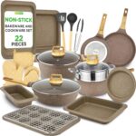 NutriChef 22‑Piece Non‑Stick Ceramic Pots and Pans Set – For All Cooktops Including Induction – PTFE & PFAS Free, Includes Bakeware & Utensils