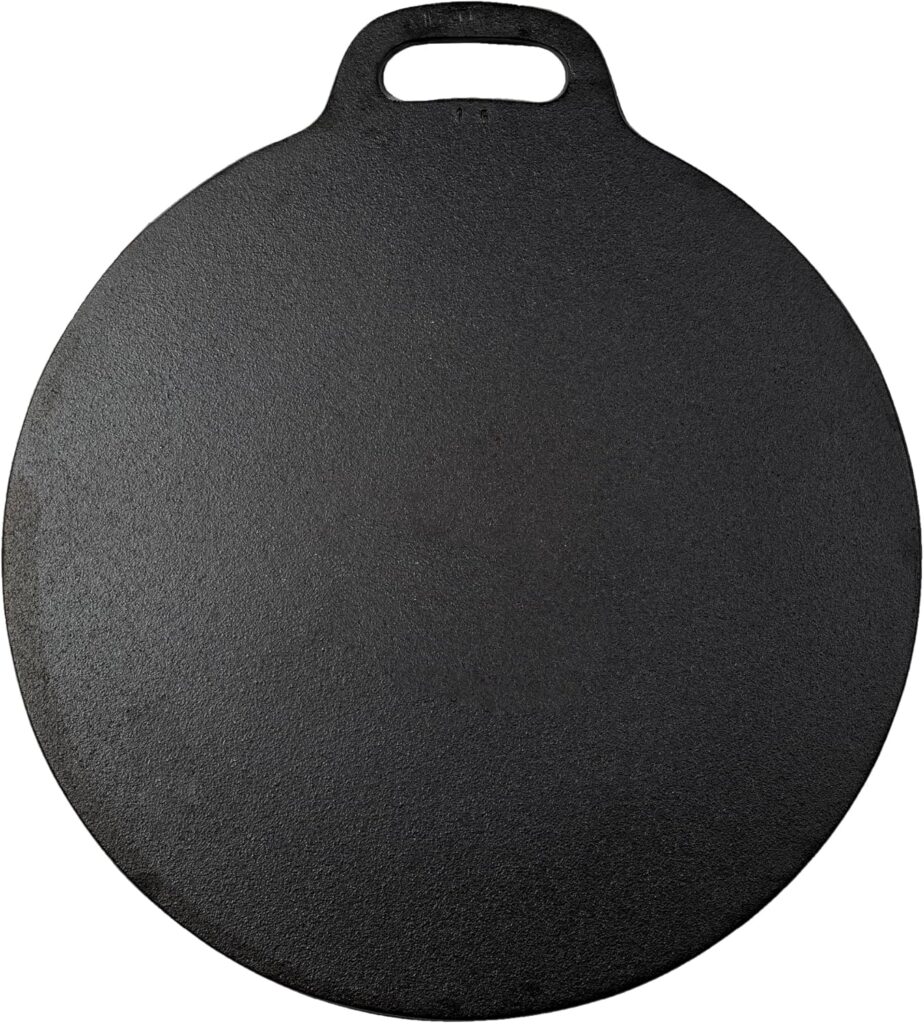 Victoria 12-Inch/30.5-Centimeter Cast Iron Tawa Dosa Pan, Cast Iron Pizza Pan and Crepe Pan with Loop Handle, Seasoned with Flaxseed Oil, Made in Colombia