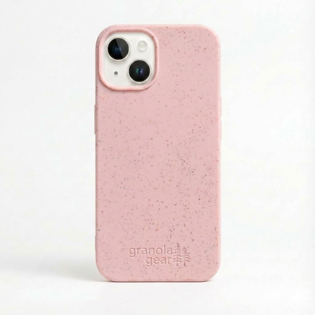Eco by GranolaGear – Eco-Friendly Phone Case for iPhone 15 – Biodegradable, Compostable, Plastic-Free, Made from Plants – Pink Sands