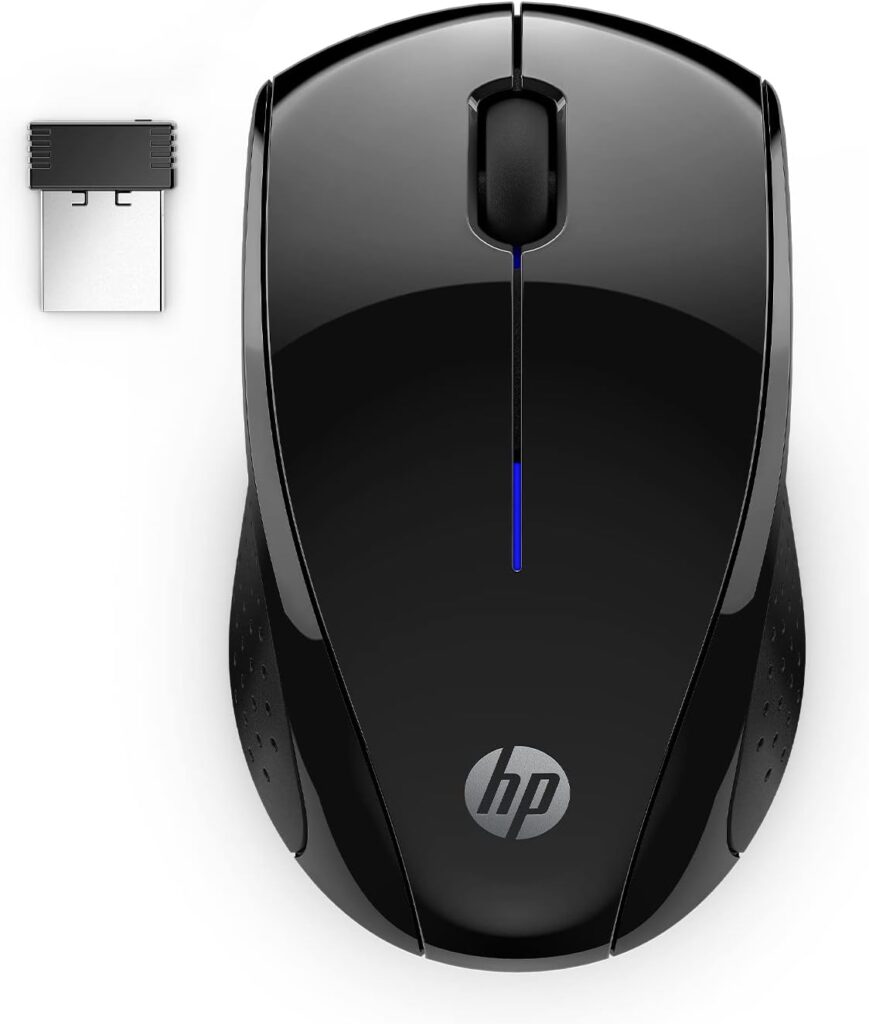 HP X3000 G3 Wireless Mouse – Black, 15-Month Battery, Side Grips for Control, Travel-Friendly, Blue LED, Powerful 1600 DPI Optical Sensor, Compatible with Wins PC/Laptop, Mac, Chromebook (683N7AA)