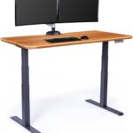 Vari Classic Electric Standing Desk – VariDesk Height Adjustable Sit/Stand Desk – Dual Motor with Memory Presets, Stable T-Style Legs – Gaming or Home Office Workstation – 60”x30”, Butcher Block