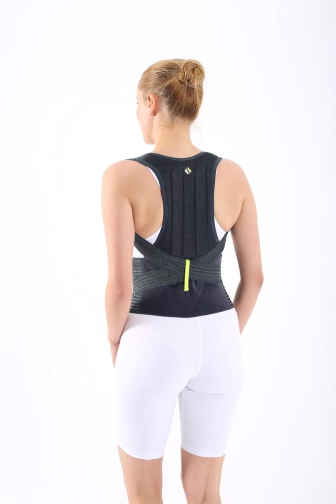 POSTUREX Posture Corrector Brace – Upper Back & Shoulder Support for Posture Alignment, Breathable Orthopedic Bandage, Universal Size, Unisex, Black