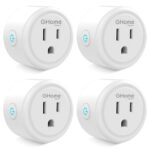 GHome Smart Plug Mini, WiFi Smart Outlet Plug Works with Alexa and Google Home, Timer Outlet with APP Control, 2.4GHz Network Only, No Hub Required, ETL FCC Listed (4 Pack), White