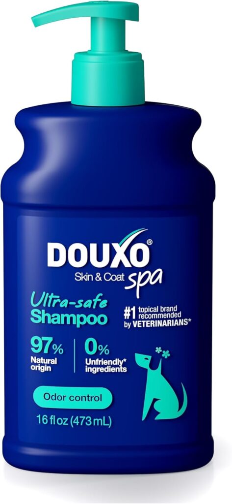 DOUXO® Skin & Coat SPA – Ultra-Safe Odor Control Dog Shampoo for Smelly Dogs, 16 fl oz, Cleans and Hydrates The Skin, Removes Odor, Leaves The Coat Soft and Smelling Great, Skin-Friendly Formula