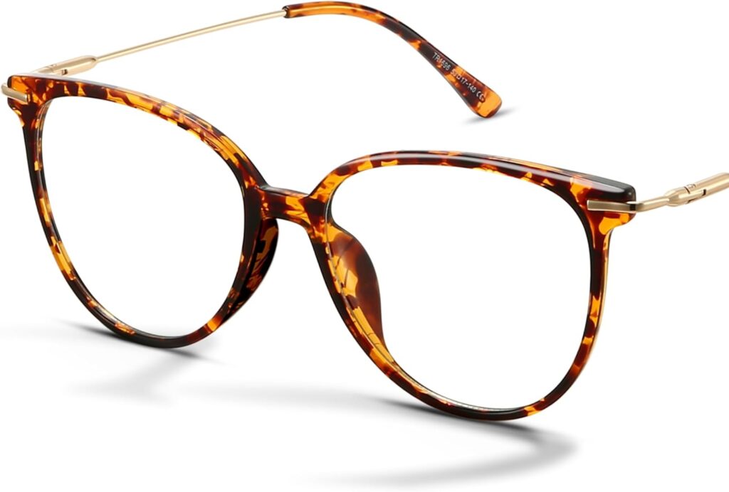 Gaoye Blue Light Blocking Glasses – Trending Round TR90 Frames, Metal Arms, UV400 Protection – Matching Soft Case