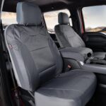 Coverado Front Seat Covers, Waterproof Oxford Seat Protector for Car Seat Cushions for Kids & Dogs, Compatible with 2015-2026 Ford F150 & 2017-2026 Ford F250 F350 F450 (Gray, 2PCS),