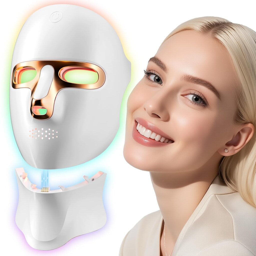 Red Light Therapy Mask for Face,Cordless LED Face Mask Light Therapy,USB C Rechargeable,Infrared Lights Masks for Home Working Travel Yoga Sleep