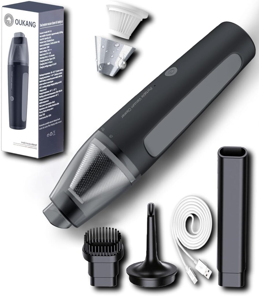 Cordless Handheld Vacuum Cleaner, Mini Car Vacuum with Powerful Suction, Portable Dust Collector Black