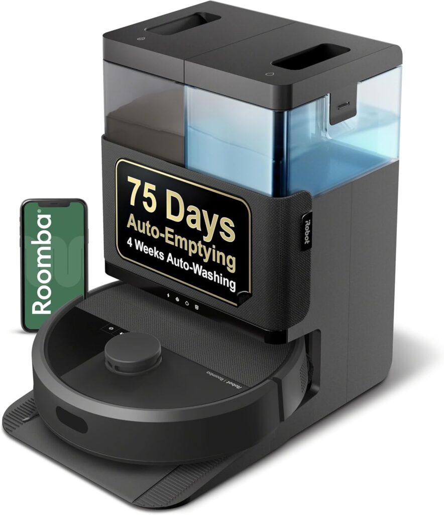 iRobot Roomba Plus 405 (G185) Combo Robot Vacuum & Mop with AutoWash Dock – Spinning Mop Pads, Self-Empties, Pad Washing & Drying, Self-Cleaning, Pad-Lift, LiDAR Navigation