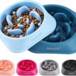 MateeyLife Slow Feeder Dog Bowls 2PCS, Anti-Choking Puzzle Dog Food Bowls, Anti-Slip Interactive Feeding Slow Down Eating, Bloat Stop Maze Dishes for Medium Breeds