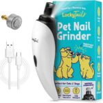 LuckyTail Pet Nail Grinder for Dogs and Cats – Super Quiet and Low Vibration Electric Dog Nail Grinder with 2 LED Lights – USB Rechargeable and Cordless – 2 Speeds – Small to Large Pets