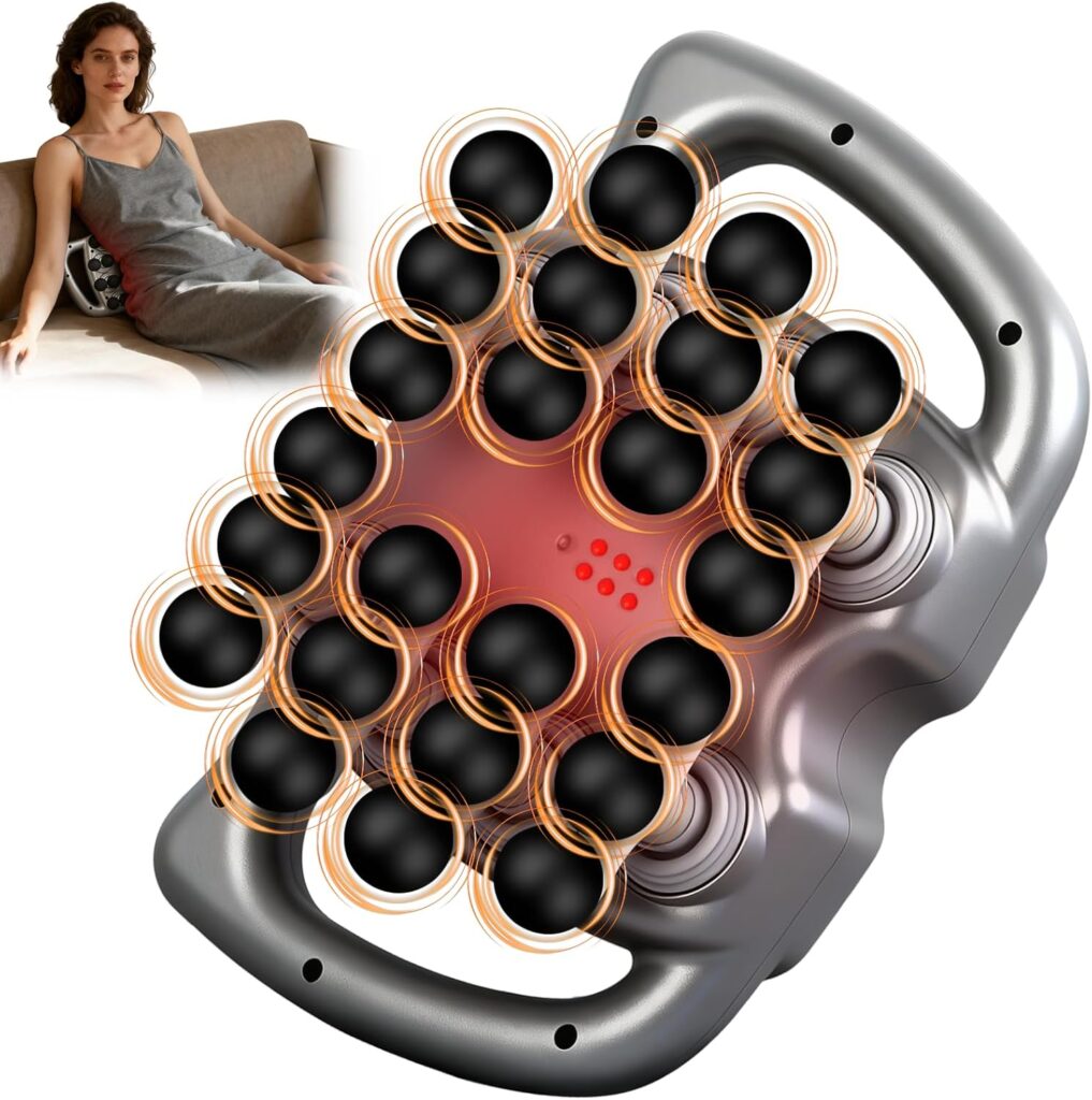 24-Head Massage Gun Set, With 99 Levels & 9 Modes, Massage Gun Deep Tissue, Legs, Waist, Neck and Back Massager for Muscle Pain Relieve, Quiet & Powerful Full Body Massager for Muscle Recovery (Gray)