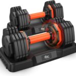 2026 Updated Adjustable Dumbbell Set of 2, 110lbs/50lbs Weights Dumbbell Set with Storage Box, 25lbs/55lbs Adjustable Weights with Anti-slip Silicone Grip, Weight Set For Home Gym Suit both Men and Women