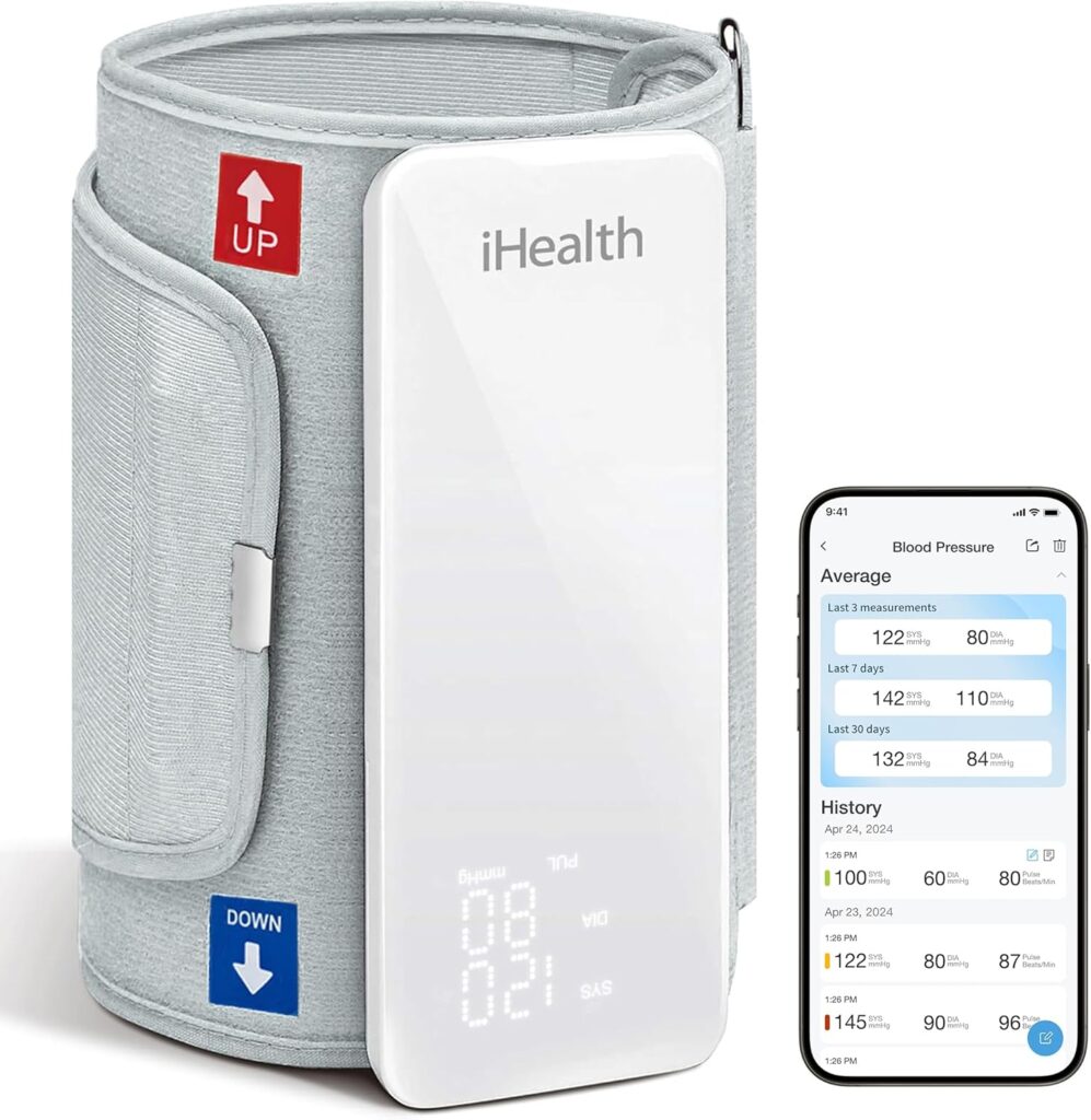 iHealth Neo Wireless Blood Pressure Monitor, Upper Arm Cuff, Bluetooth Blood Pressure Machine, Ultra-Thin & Portable, App-Enabled for iOS & Android