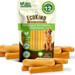EcoKind Premium Gold Yak Cheese Himalayan Dog Chews, Dog Treats Large Breed, All Natural, High Protein, for Aggressive Chewers, Large – 12+ Chews (3 lb)