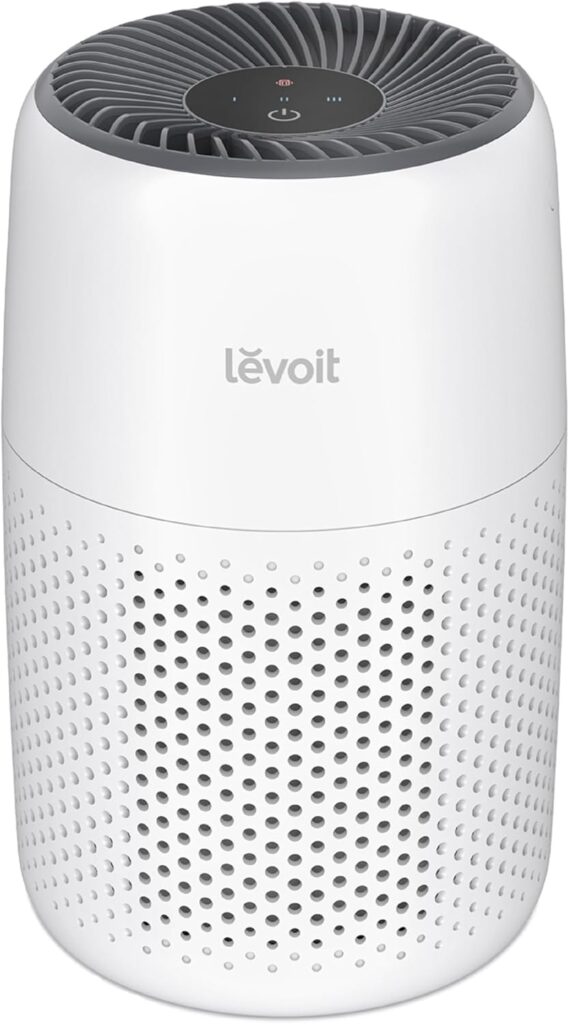 LEVOIT Air Purifiers for Bedroom Home Dorm, AHAM VERIFIED, 3-in-1 Filter Claener with Fragrance Sponge, Portable Filters Smoke, Allergens, Pet Dander, Odor, Dust, Office, Desktop, Core Mini-P, White