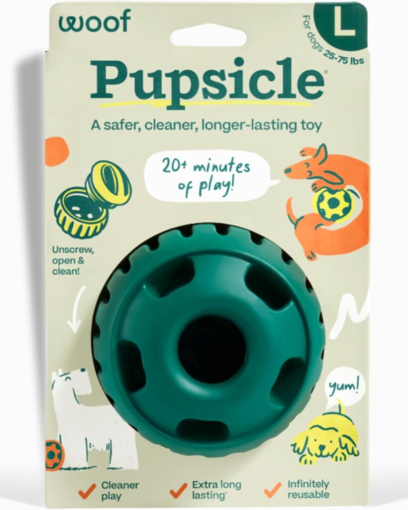 WOOF Pupsicle – Long-Lasting Interactive Dog Toy to Keep Your Pup Busy and Distracted – Safe for Dogs – Low-Mess Design – Dog Toys for Medium and Large Dogs 25-75 lbs