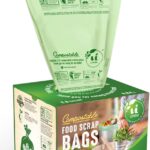 UNNI Compostable Trash Bags, 2.6 Gallon / 9.84 Liter, 100 Count, Extra Thick 0.71 Mil Small Kitchen Food Scrap Bin Liners, Certified by BPI, CMA & OK compost HOME, Meets the ASTM D6400 Standard