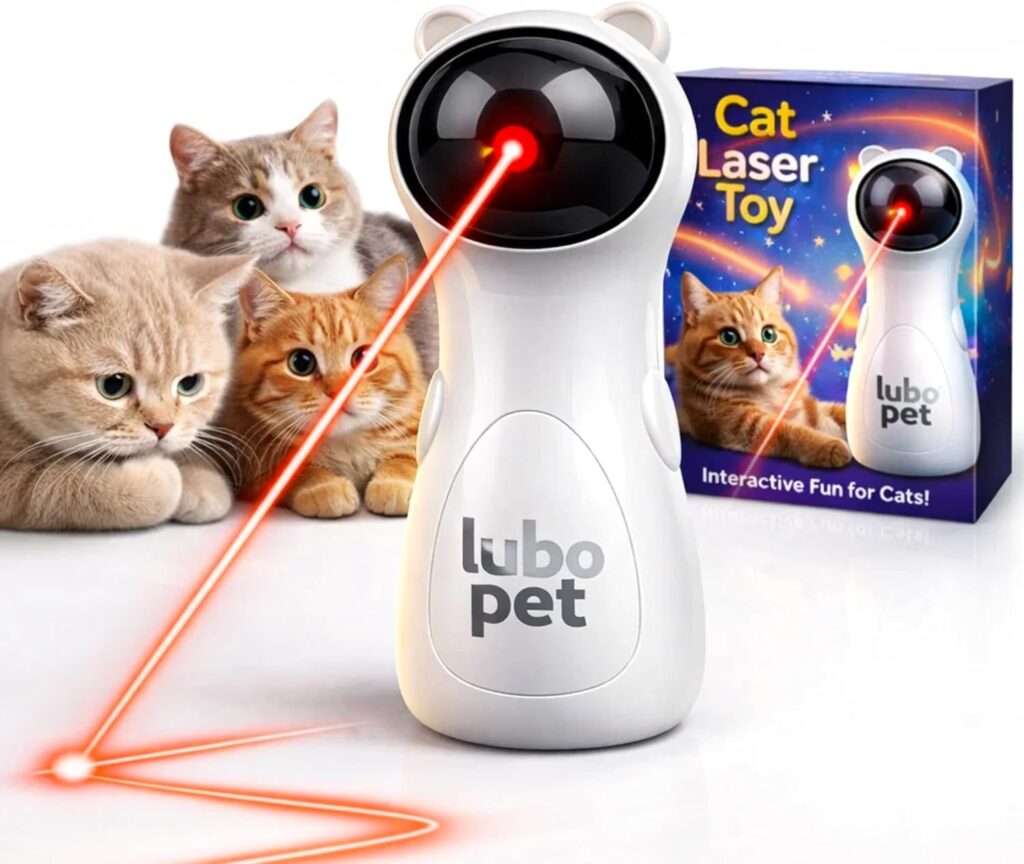 Automatic Cat Laser Pointer Toy, Random Trajectory Motion-Activated Laser Pointer Cat Toy for Indoor Cats | 4 Speed Modes, Adjustable Angles, Interactive Lazer Pointer Cat Toy for Happy & Healthy Pet