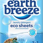 Earth Breeze Laundry Detergent Sheets Fresh Scent – 60 Loads Eco Liquidless Soap – Travel-Friendly for Hot & Cold Cycles, Tackles Tough Stains & Odors – Gentle on Skin, 30 Ct
