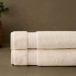 Fabdreams 100% Organic Cotton Bath Sheet Set of 2 700 GSM Oversized Towels Ultra Soft Plush Absorbent Durable Skin-Friendly Spa Hotel Premium Comfort Large 36 x 70 in Ivory