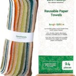 Reusable Paper Towels – Value Pack of 24 Paperless Paper Towels! – 100% Cotton, Super Soft, Absorbent, Washable and Made To Last